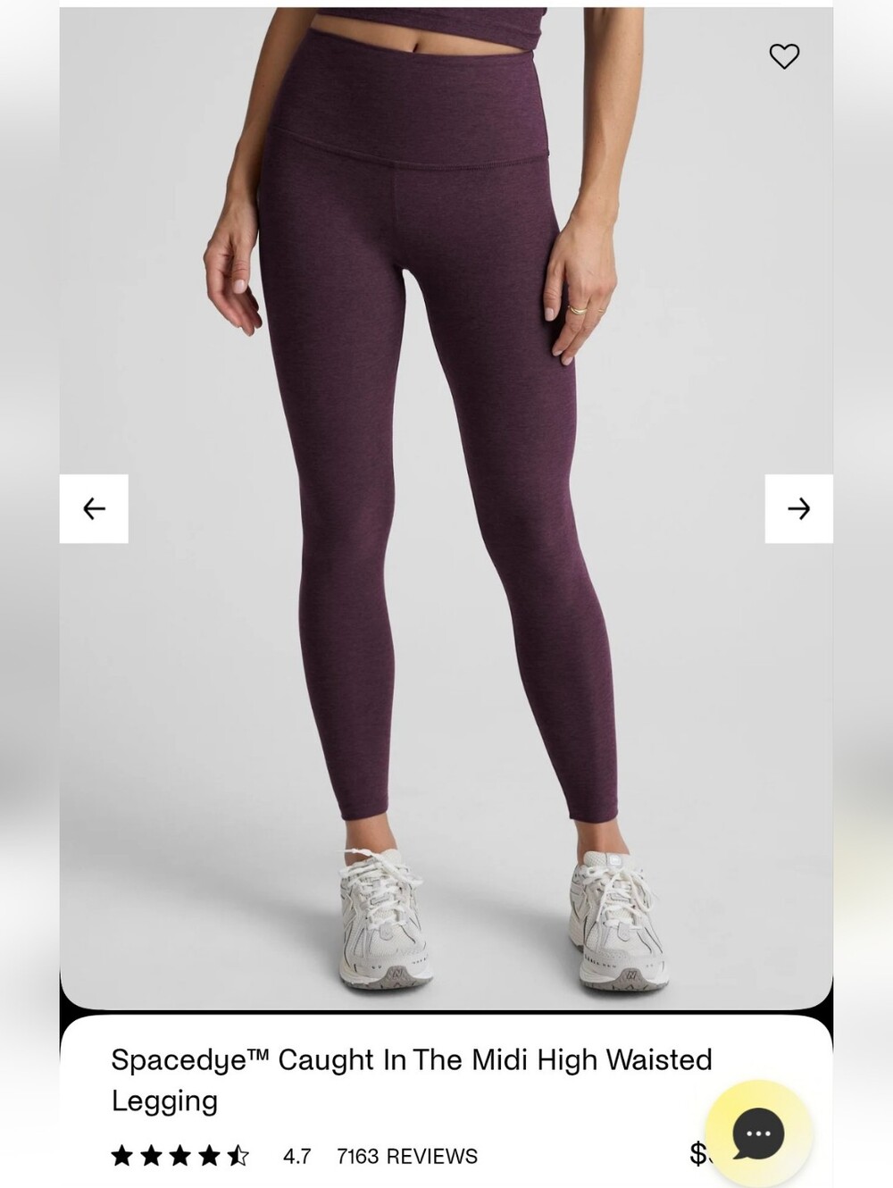 High-Waisted Spacedye Midi Leggings in Eggplant Heather